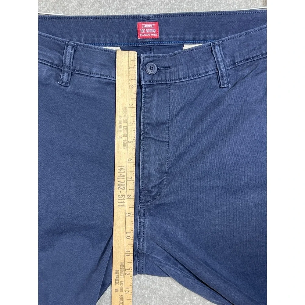 Levis XX Chino Pants Standard Taper Mens Size 34x29 Navy Blue Stretch 5 Pocket